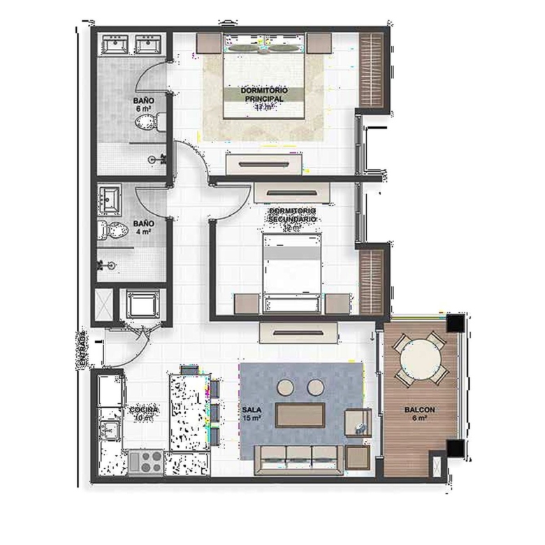 Interior de apartamento Green One Playa Dorada